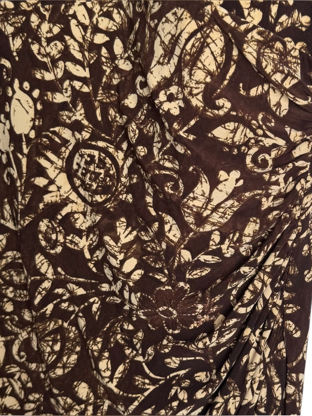 Lauren Ralph Lauren Sleeveless Cocktail Sheath Dress Size 4 Midi Ruched Brown - Picture 7 of 10
